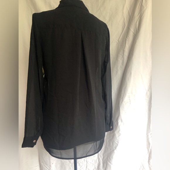 Blu Moon Tops Sheer Black Buttonup Dress Shirt Blouse Poshmark
